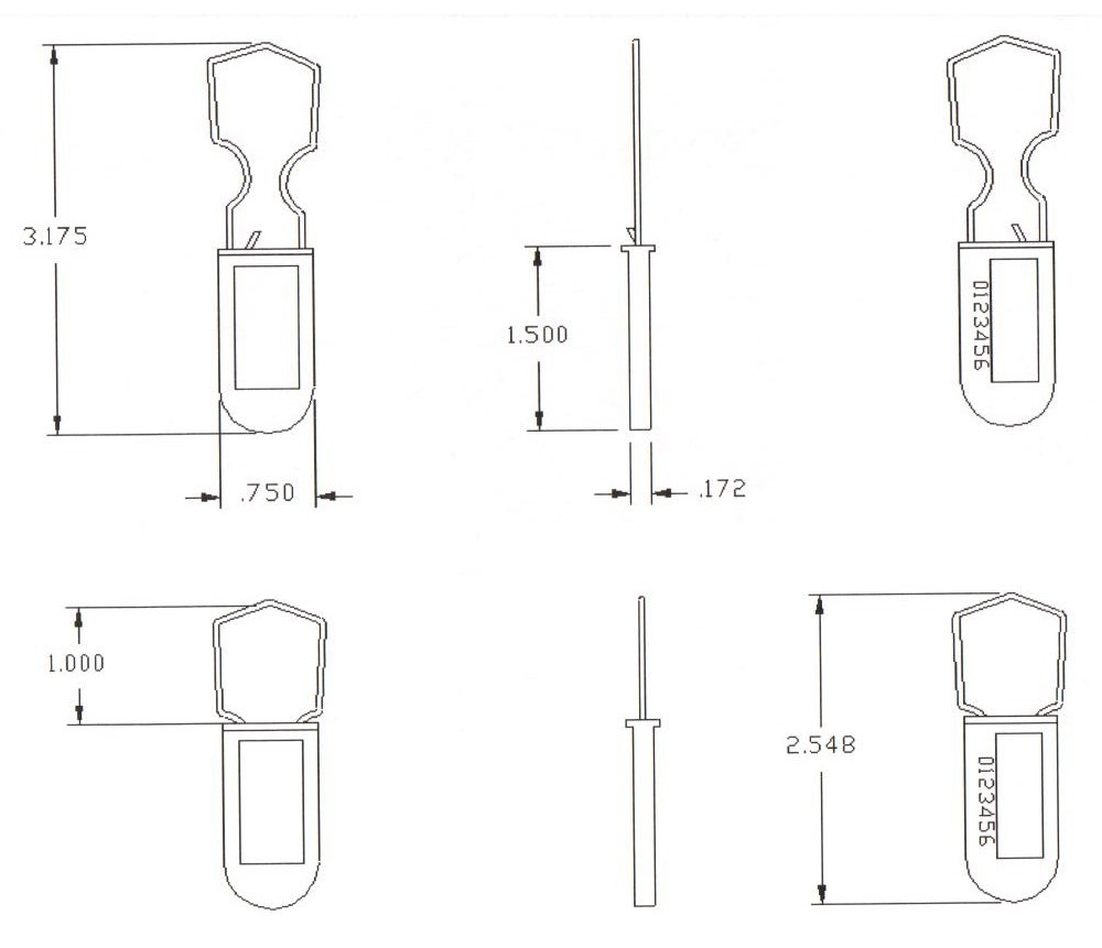 Electric Meter Security Seal Wire Padlock Grey Pack of 10