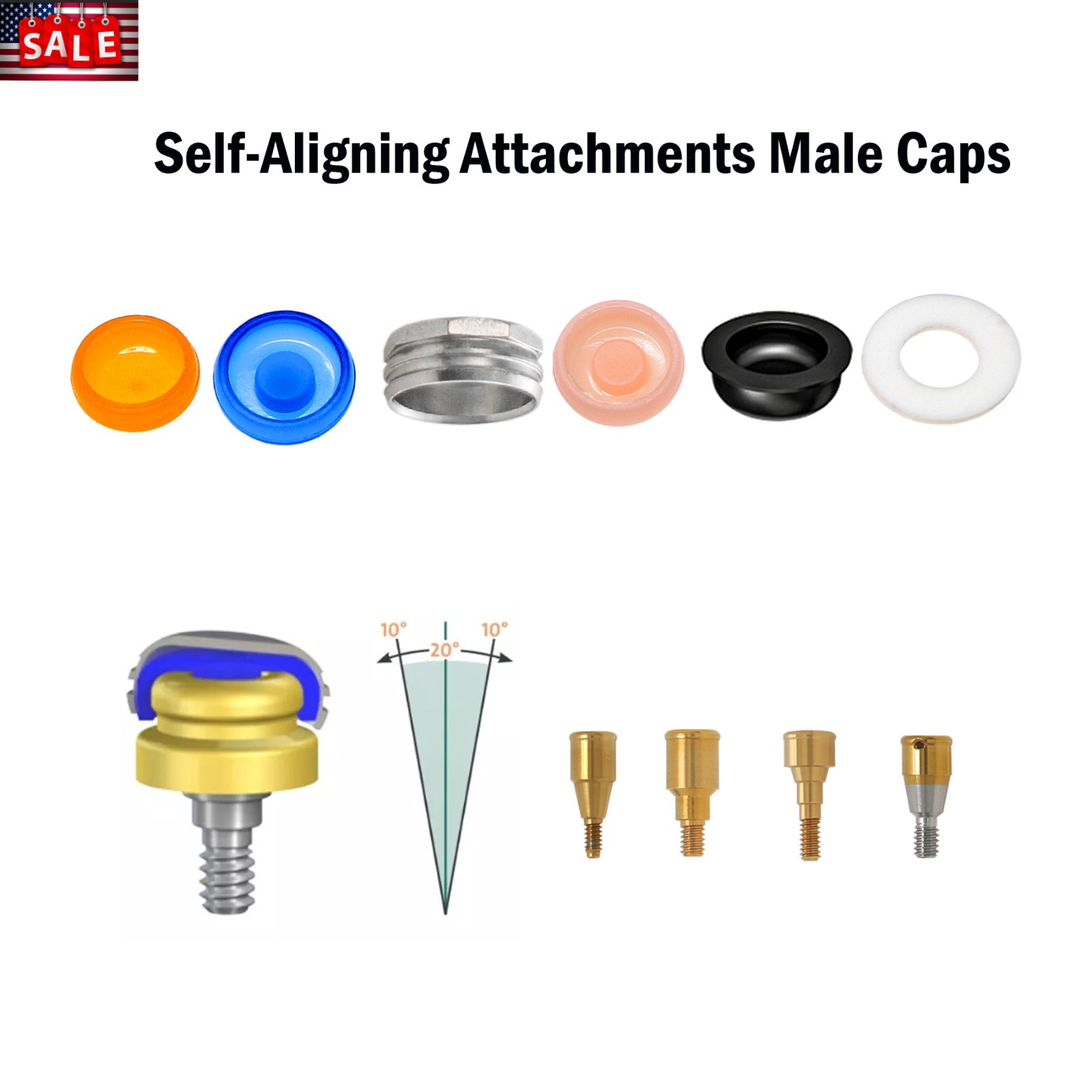 US Overdenture Retention Male Processing Cap For Locator Abutment System Inserts