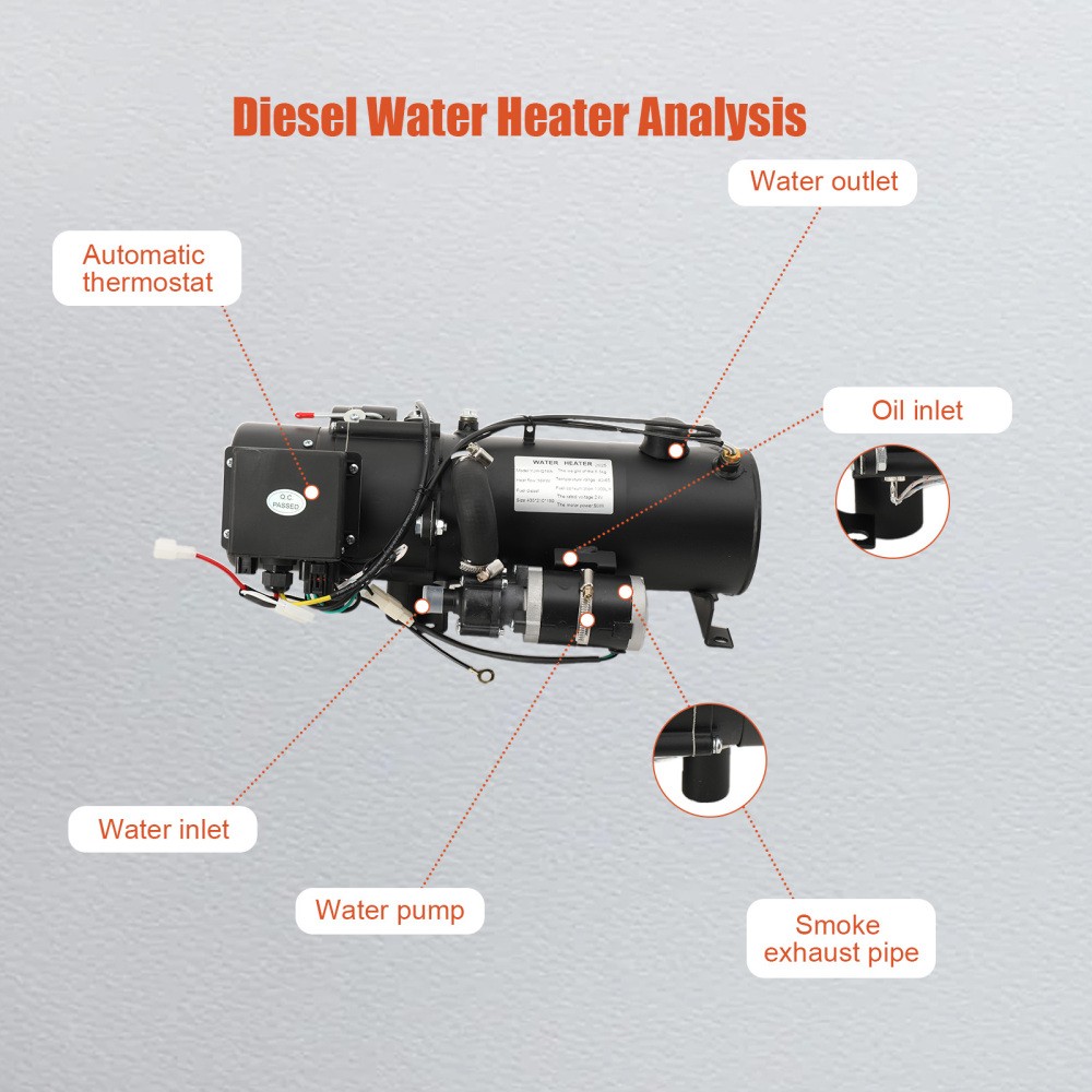 24V 16KW Diesel Water Heater Temperature Control for Boat, Caravan, Motorhome
