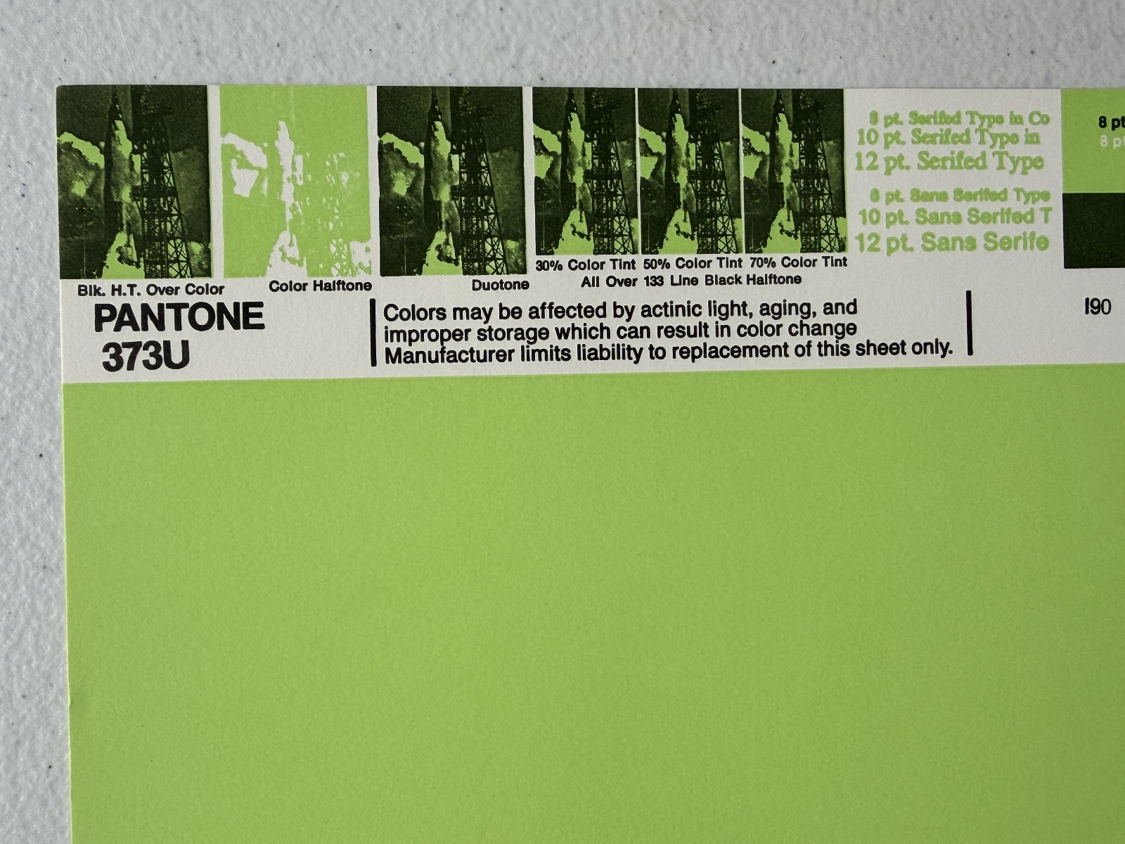 Pantone Vintage Poster [Green/Chartreuse/Olive] Uncoated Sheet by Leteraset