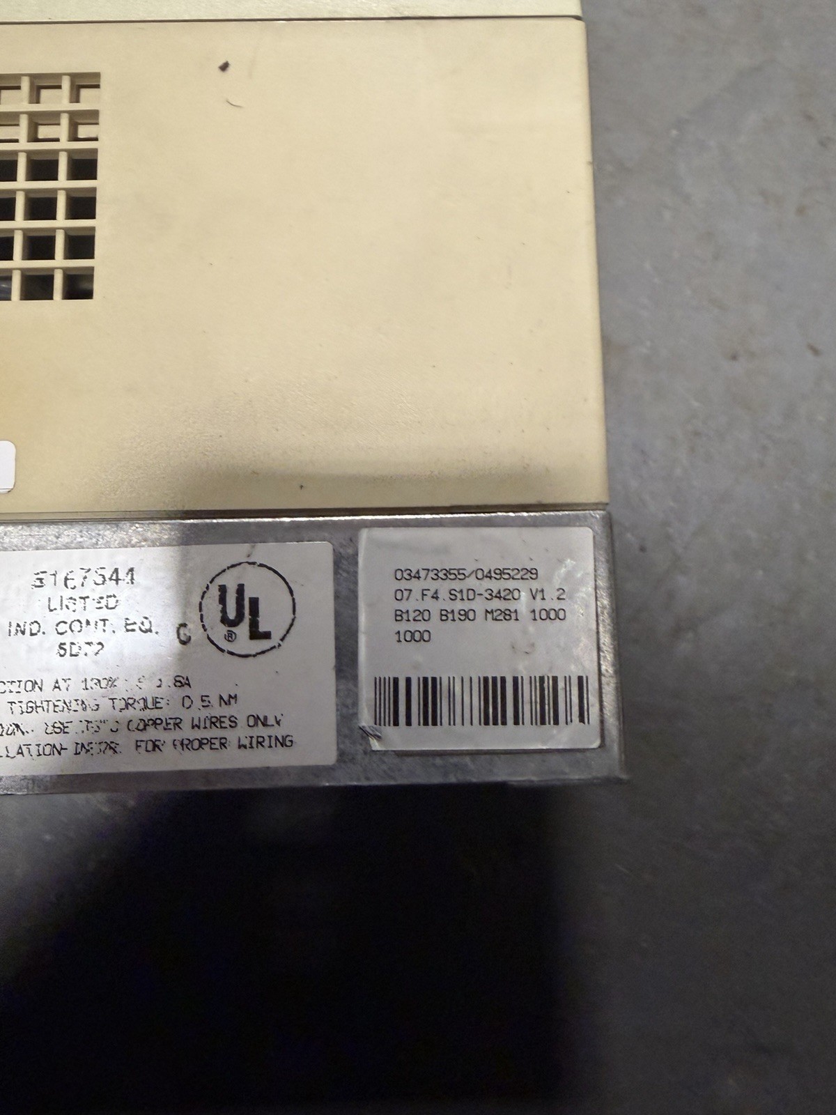 KEB 07.F4.S1D-3420/1.2 V1.2 Combivert AC Drive USED