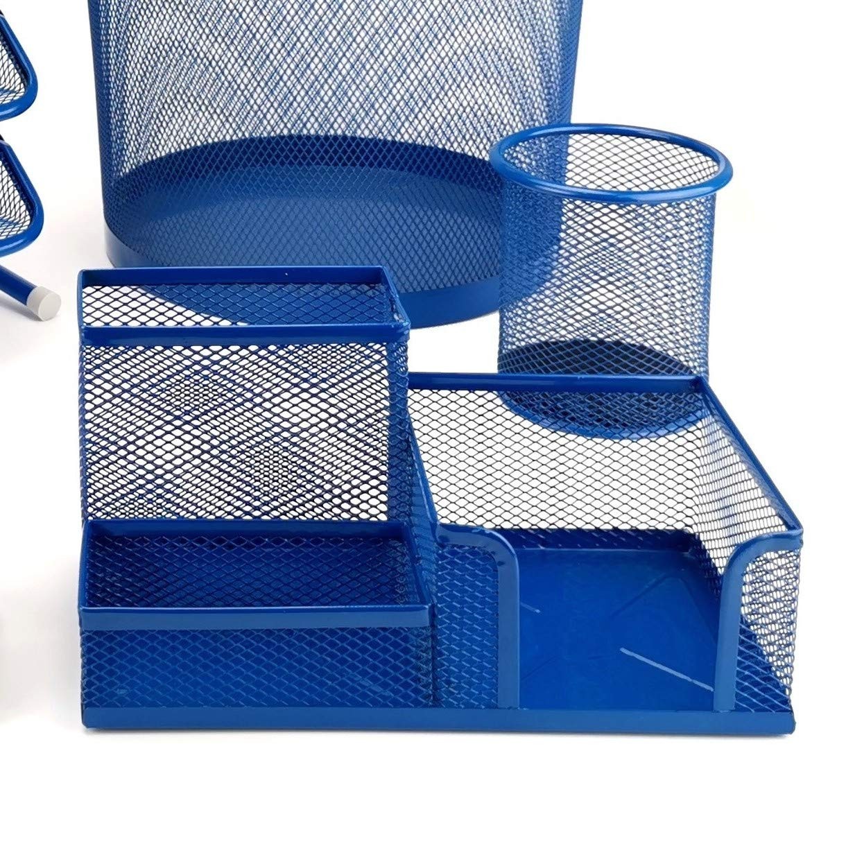Leviatan Desk Organizer | Metal | Office Pen Holder Navy Blue
