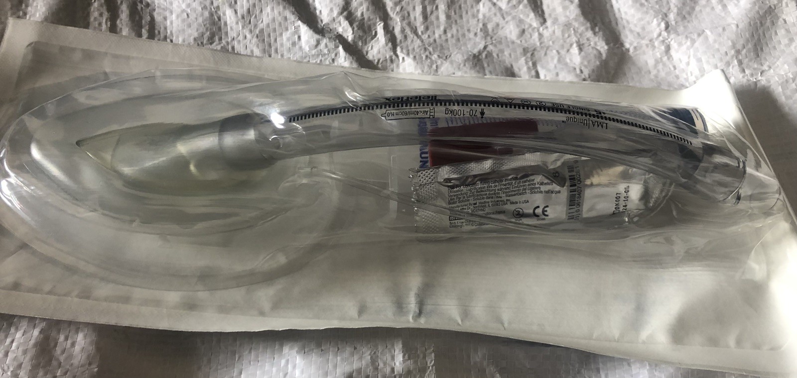 (10) LMA Unique Teleflex Single Use Mask Adult Size 5 Ref#128050 Exp. Date 2024