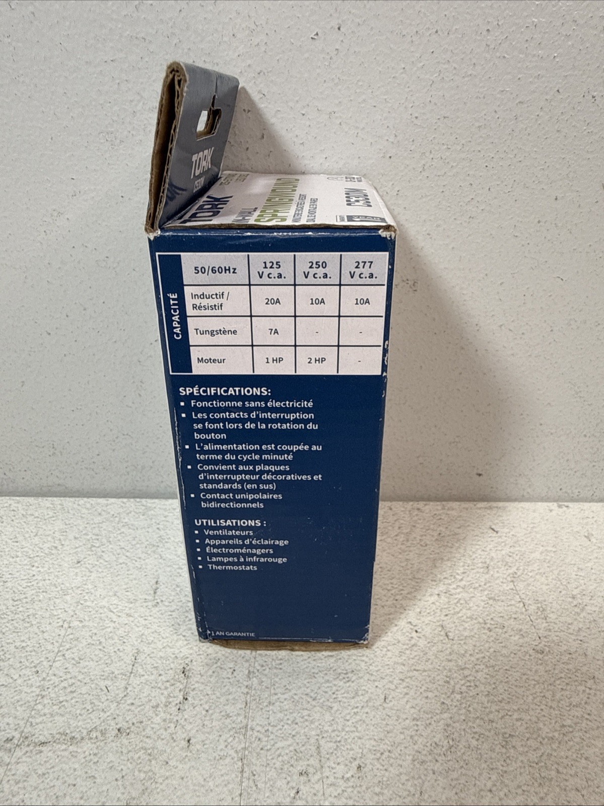 TORK C530M In Wall Spring-Wound Timer, Silver, 125-277 VAC 0-30 Minutes NEW