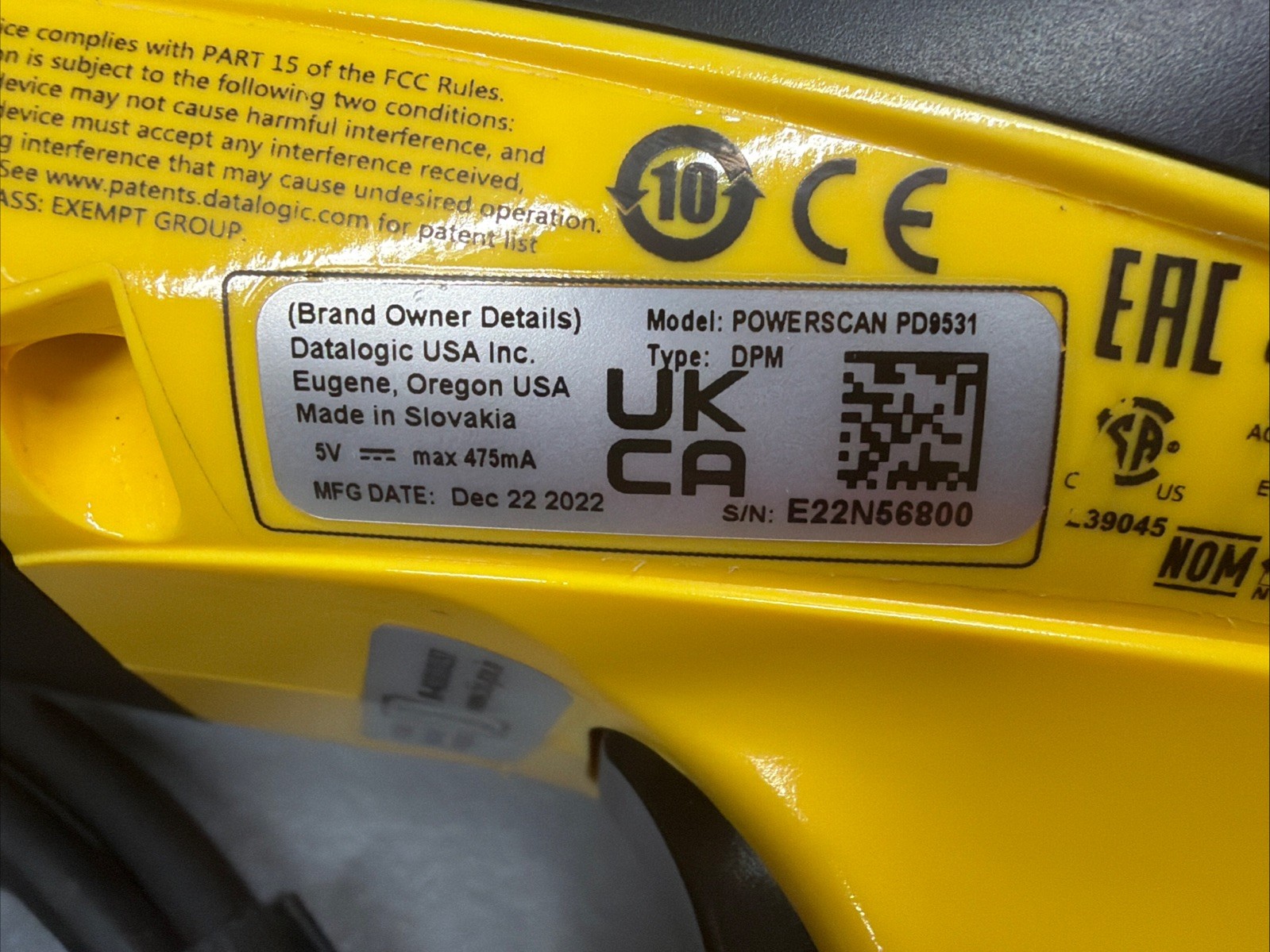 Datalogic PowerScan PD9531 1D 2D Handheld Barcode Scanner New Open Box (1.4.3)