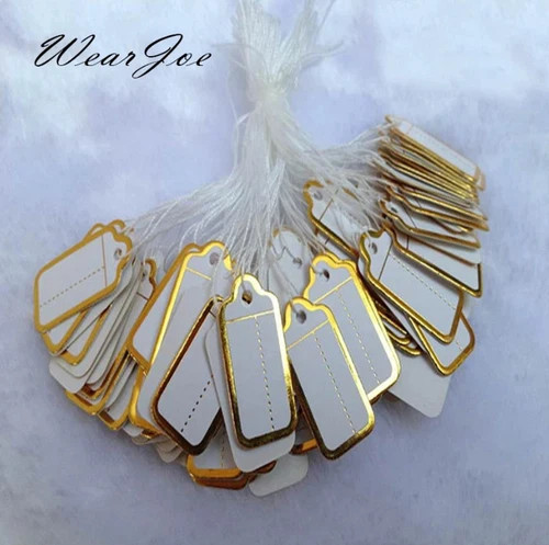 100pcs Jewelry Price Tags Blank Display Label String Cards Display Accessories