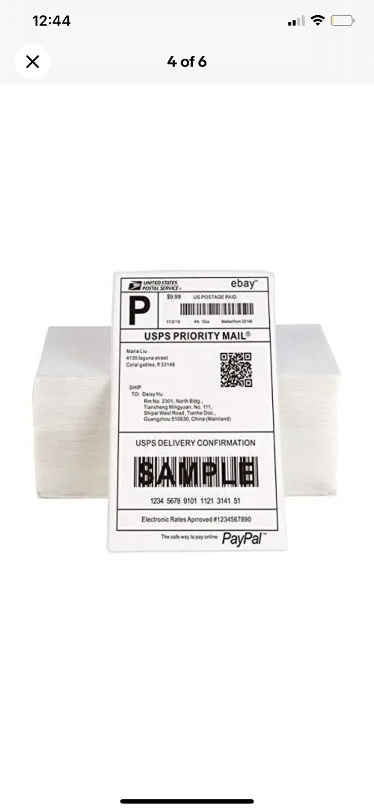500 4×6 Fanfold Direct Thermal Shipping Labels for Zebra & Rollo Printers