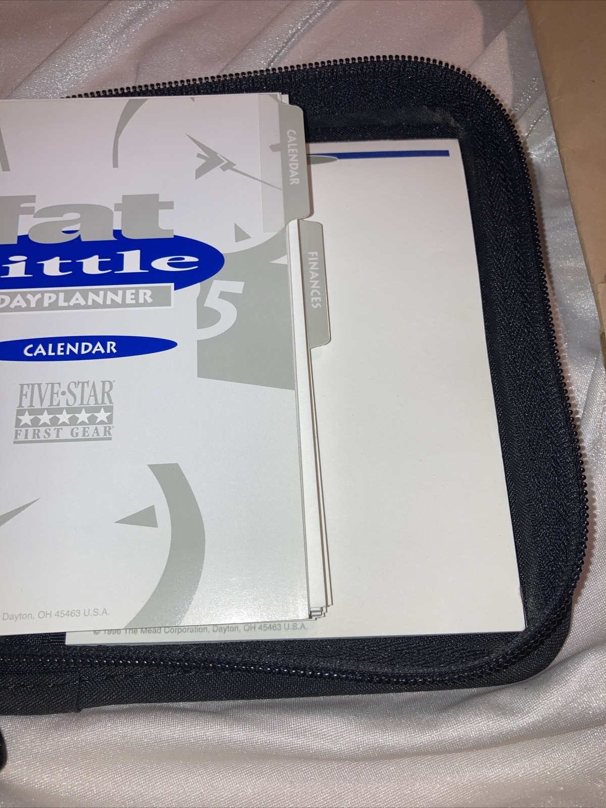 Mead Five Star Fat Little Day Planner 6.75″x5.5″ Zipper Binder Organizer 1996 !