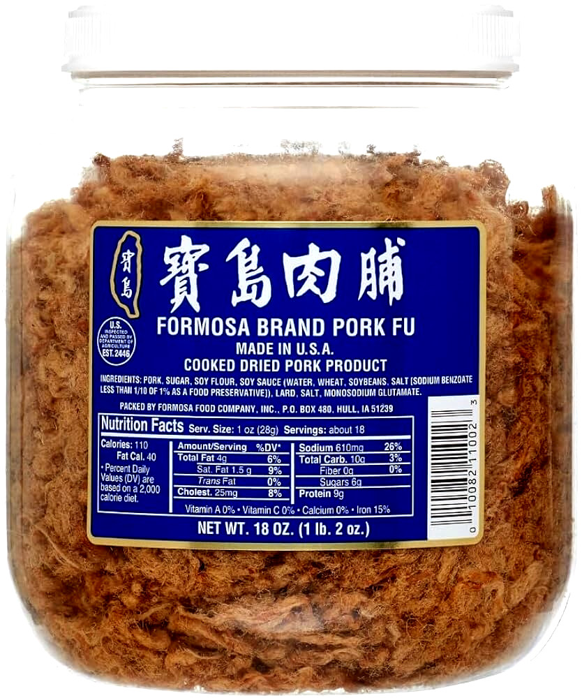 Formosa Brand Cooked Shredded Dried Pork Pork Fu 18 oz- Made In USA