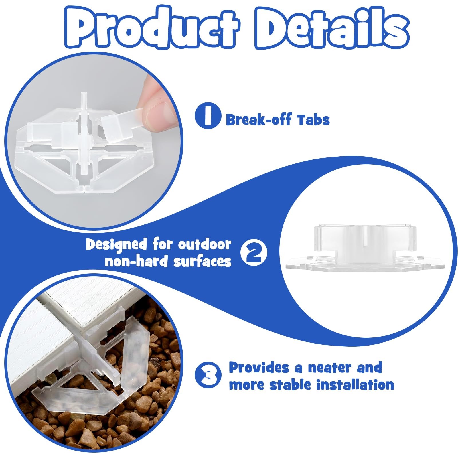 100 Pcs 1/8″(3mm) Outdoor Spacers for Tile and Pavers Cross Tile Spacer for S…