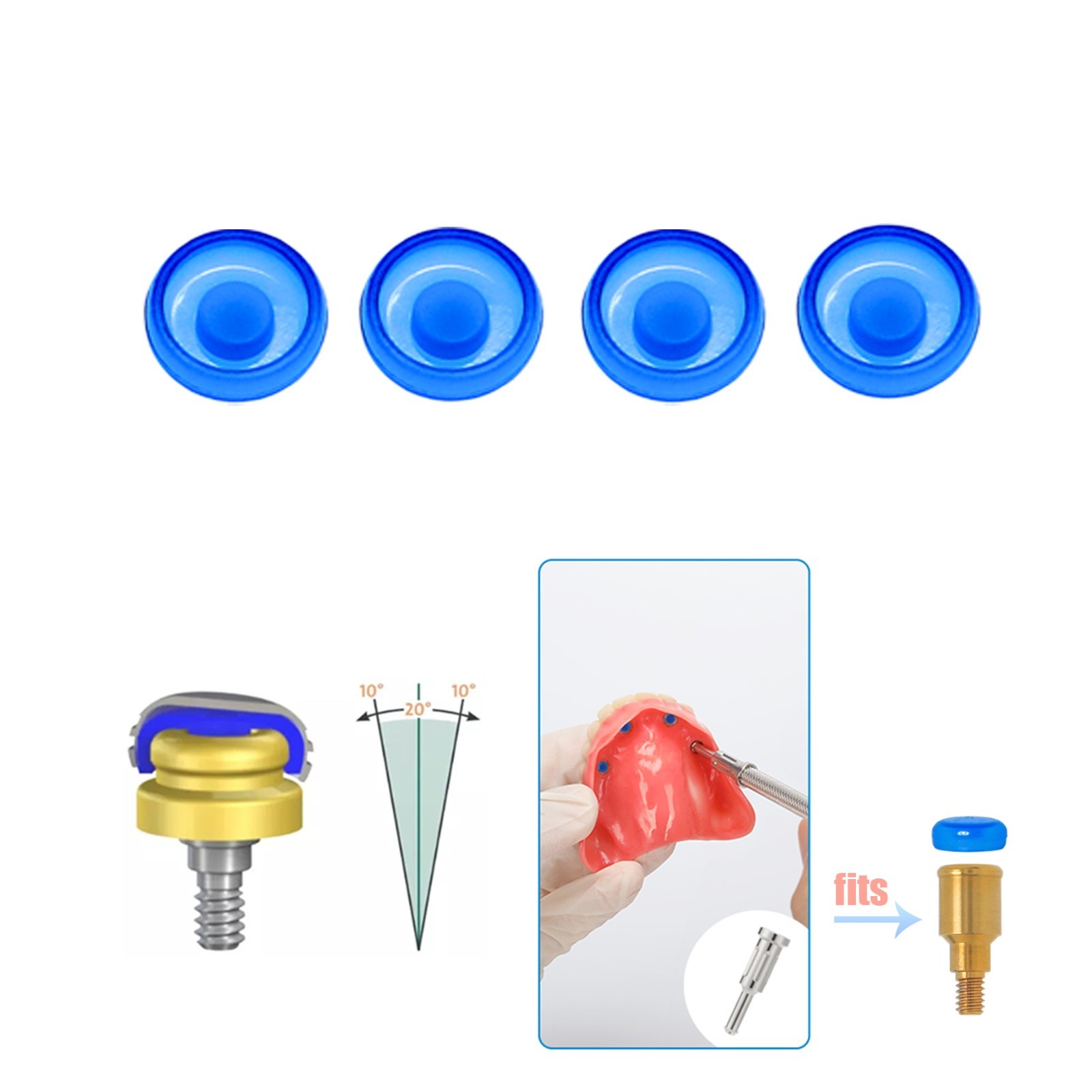 US Overdenture Retention Male Processing Cap For Locator Abutment System Inserts