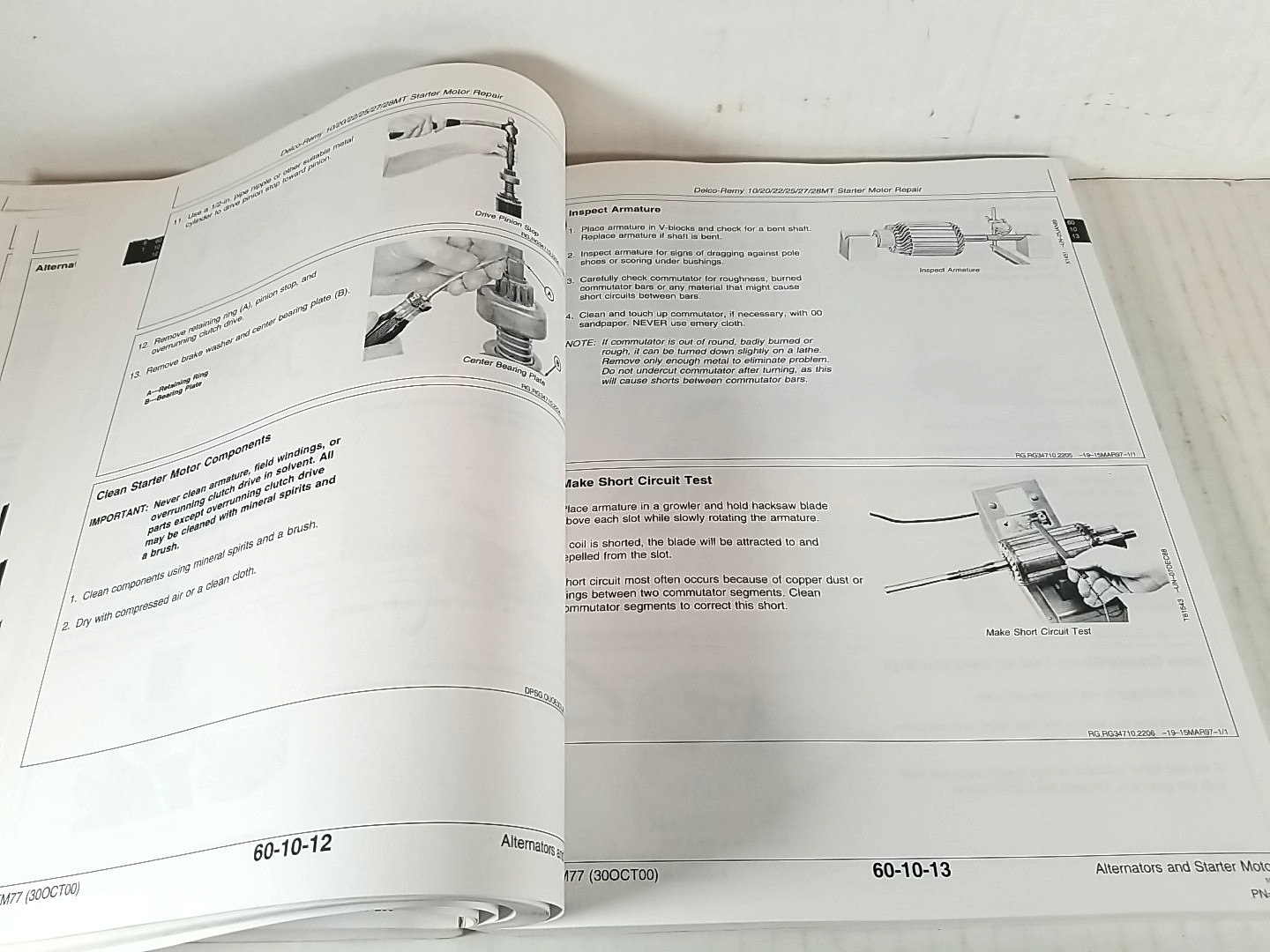 John Deere ALTERNATORS STARTER MOTOR TECHNICAL SERVICE SHOP REPAIR MANUAL, CTM77