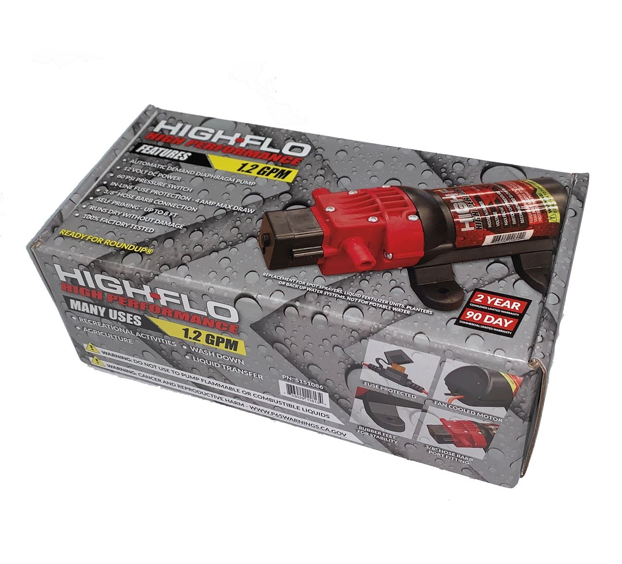 Fimco HFP-12060-111 HIGH-FLO High Performance 1.2 GPM 60 PSI 12V Pump