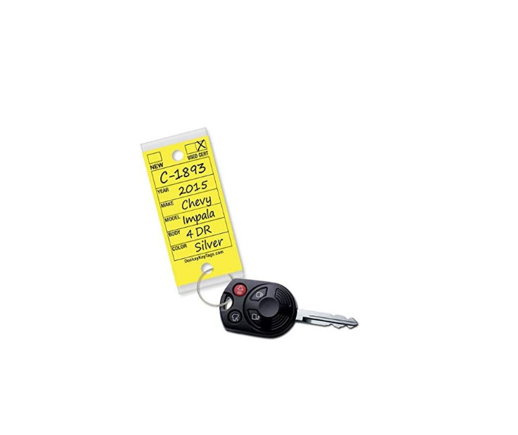 Key Tags Laminated Self-Protecting 250 Tags Per Box with Metal Rings Yellow NEW