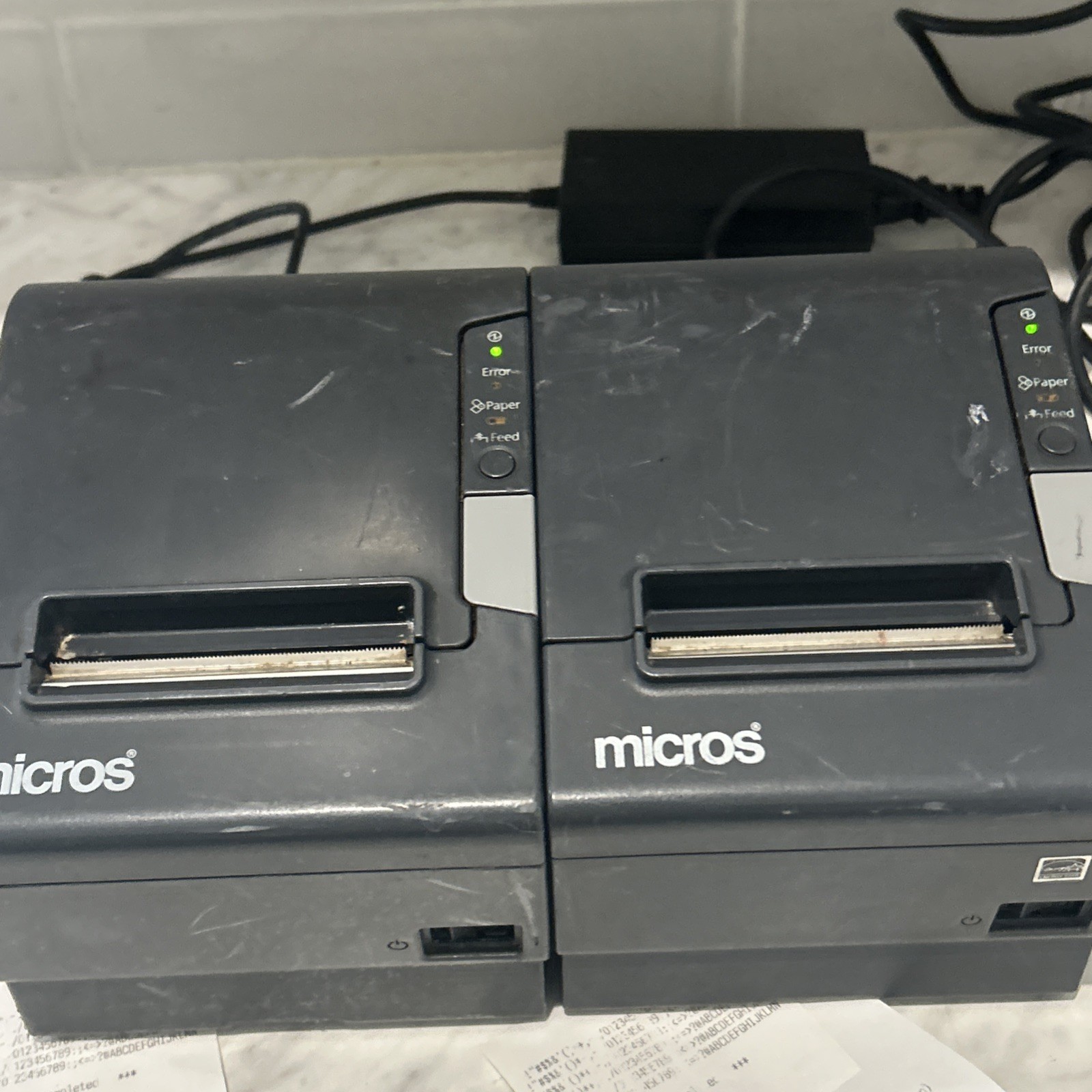 Lot Of 2: Micros Epson M244A TM-T88IV Thermal POS Receipt Printer Tested!