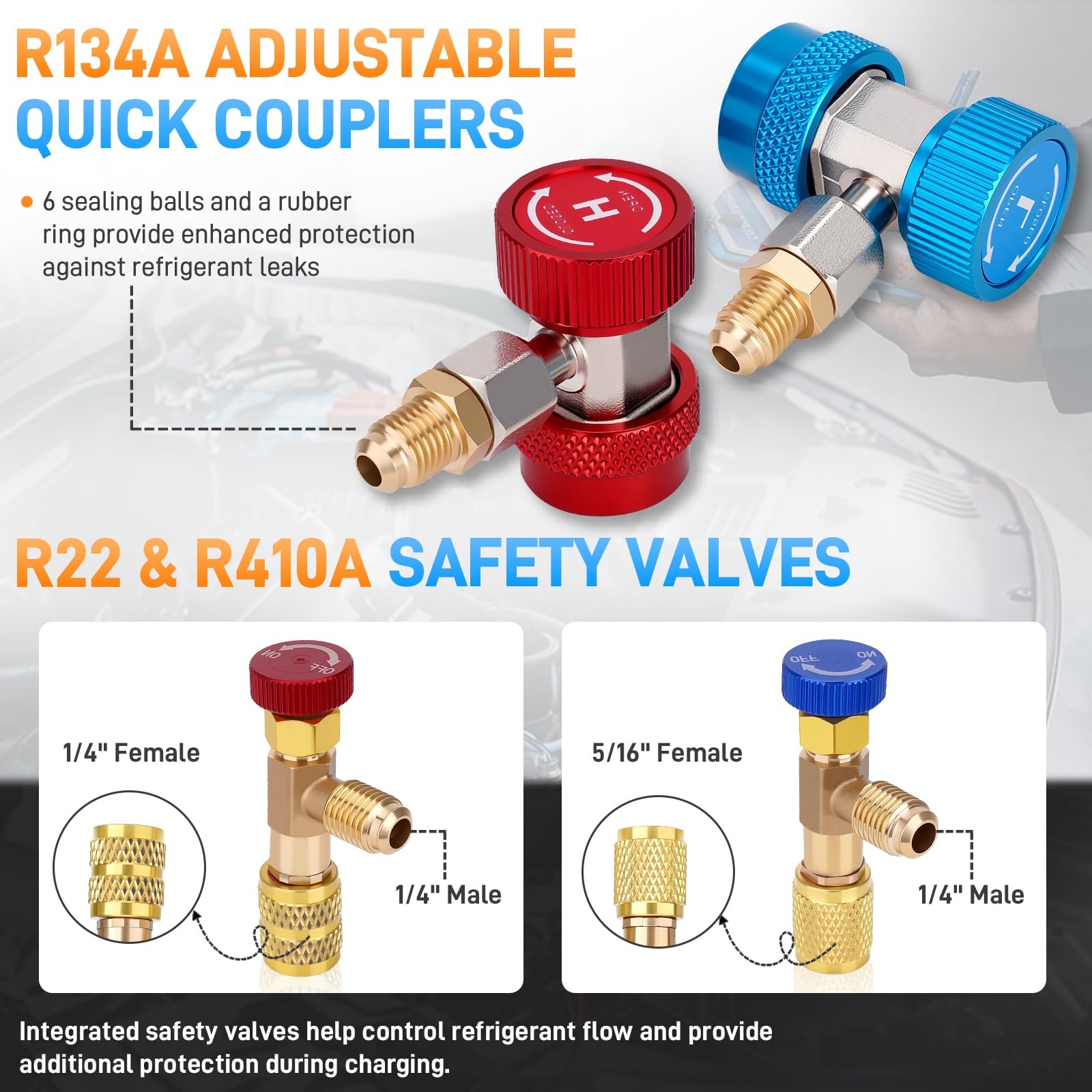 AC Manifold Gauge Set 3 Way for R22 R134a R410a Refrigeration Charging