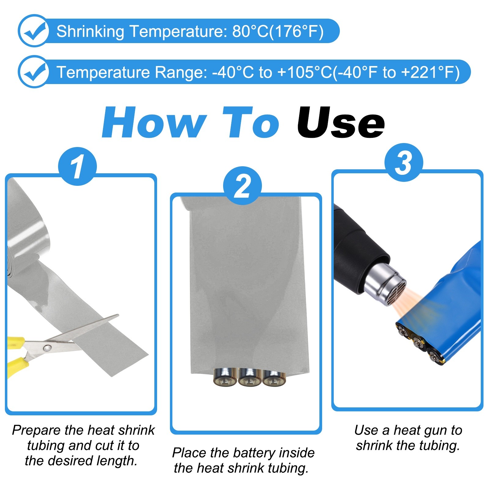 Heat Shrink Wrap Tube 150mm/5.9″ Flat Width 9.9ft Length Battery Wrap Silver