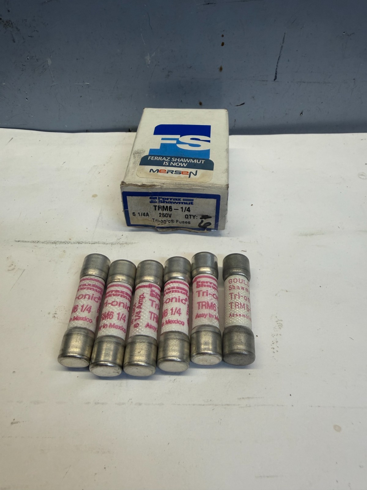 Mersen/Ferraz Shawmut TRM 6-1/4 Tri-Onic Fuses (LOT OF 6) 6-1/4A/250V FREE SHIP