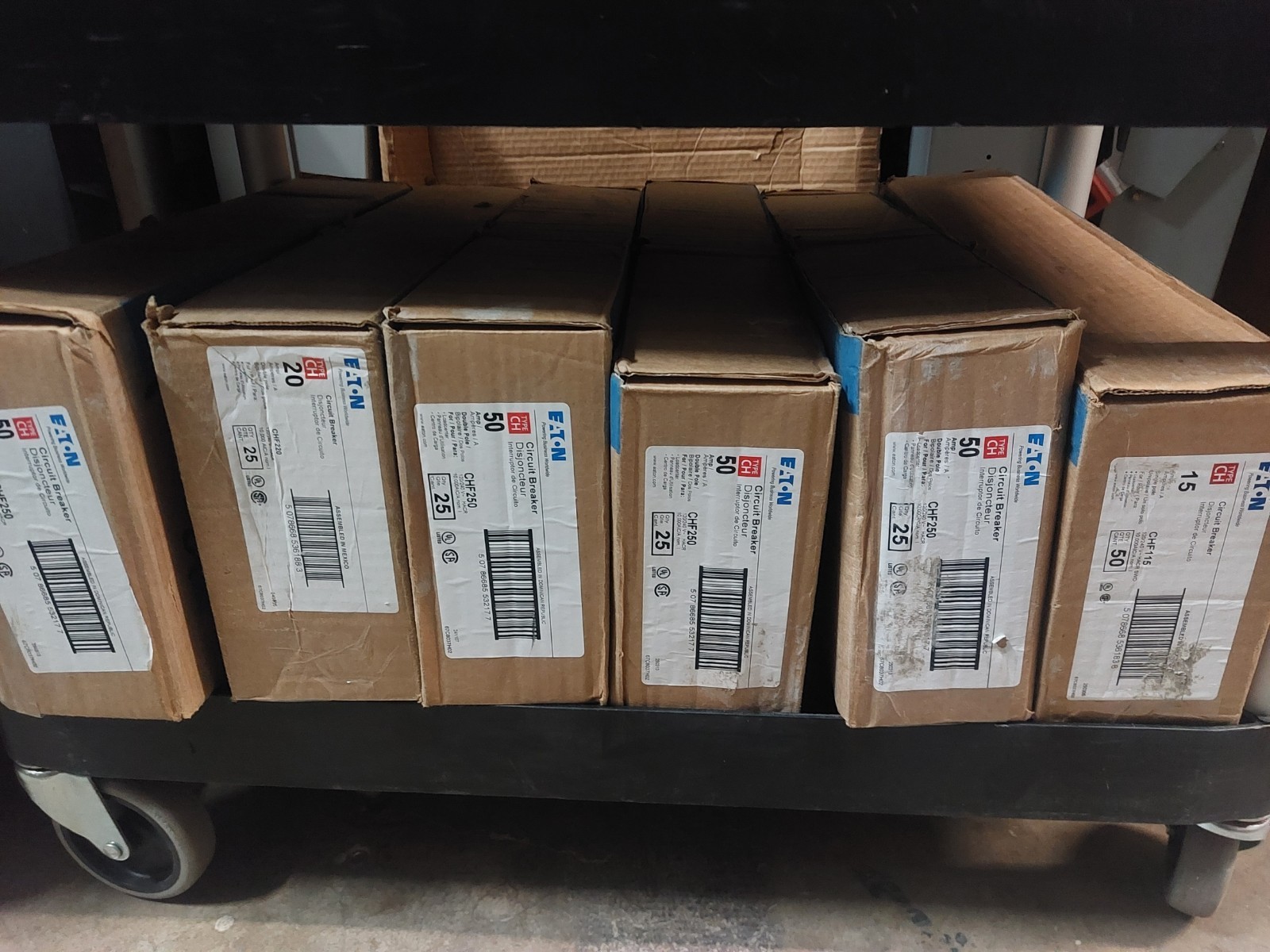 5- EATON CHF250 CH250 50-AMP CIRCUIT 2-POLE BREAKER CUTLER HAMMER WITH TRIP FLAG