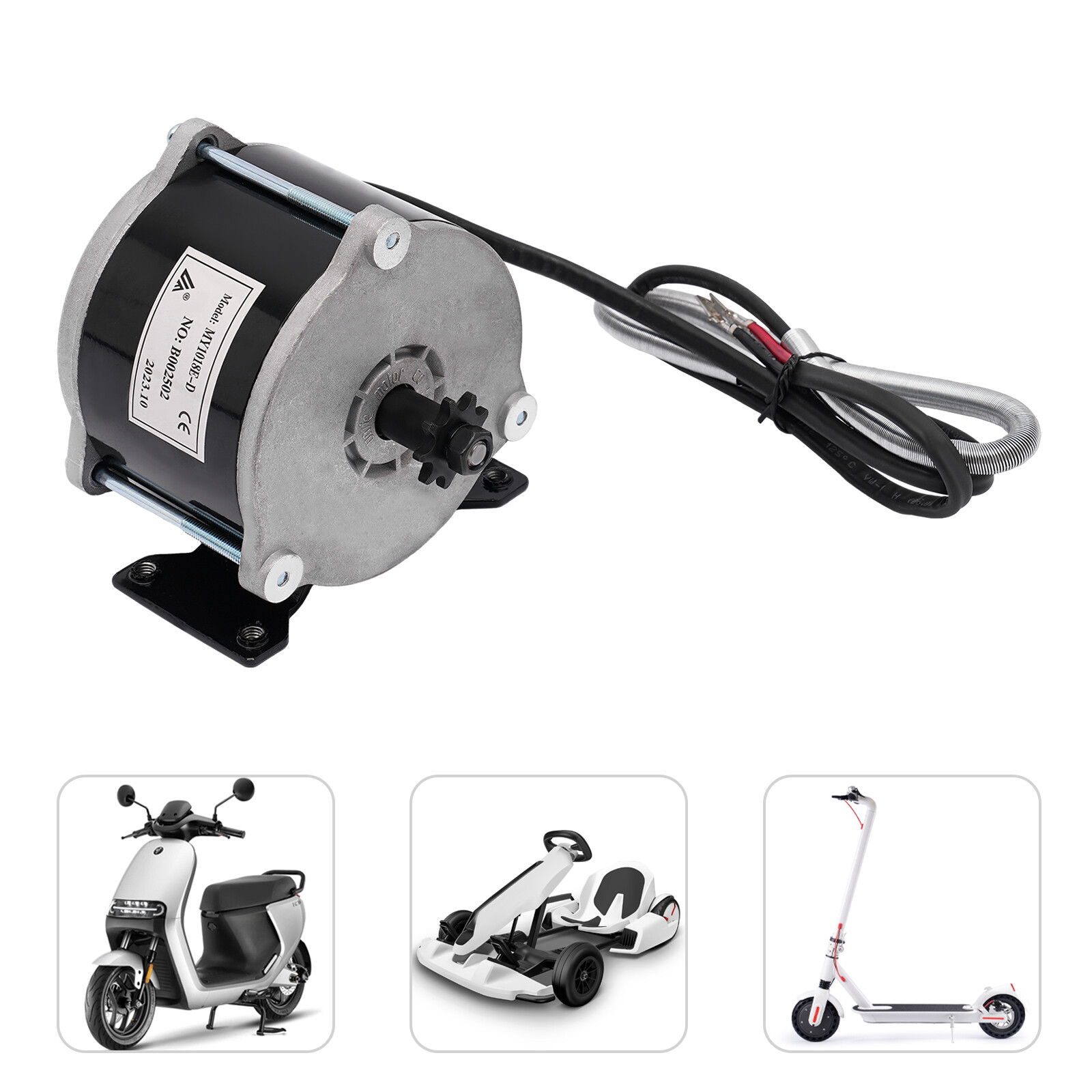 DC 36V 500W Brushed Motor for Electric Bike, Scooter, Small Motorcycle