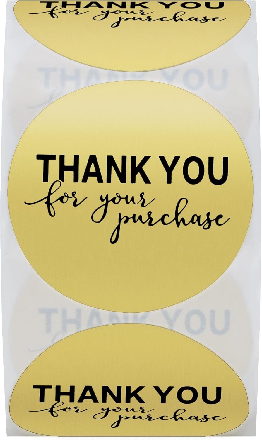 Hybsk Gold Foil Thank You for Your Purchase Stickers 1.5″ Round small,