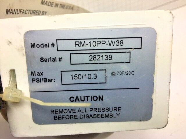 Sentry Blacoh RM-10PP-W38, Pulsation Dampener