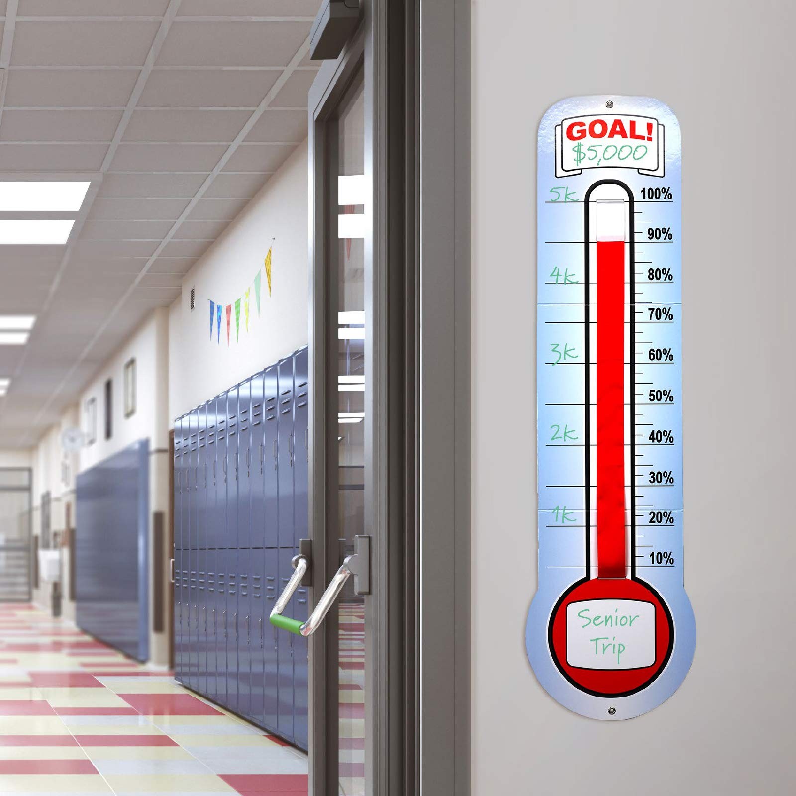 Global Printed Products Fundraising Thermometer Chart Goal Multicoloured