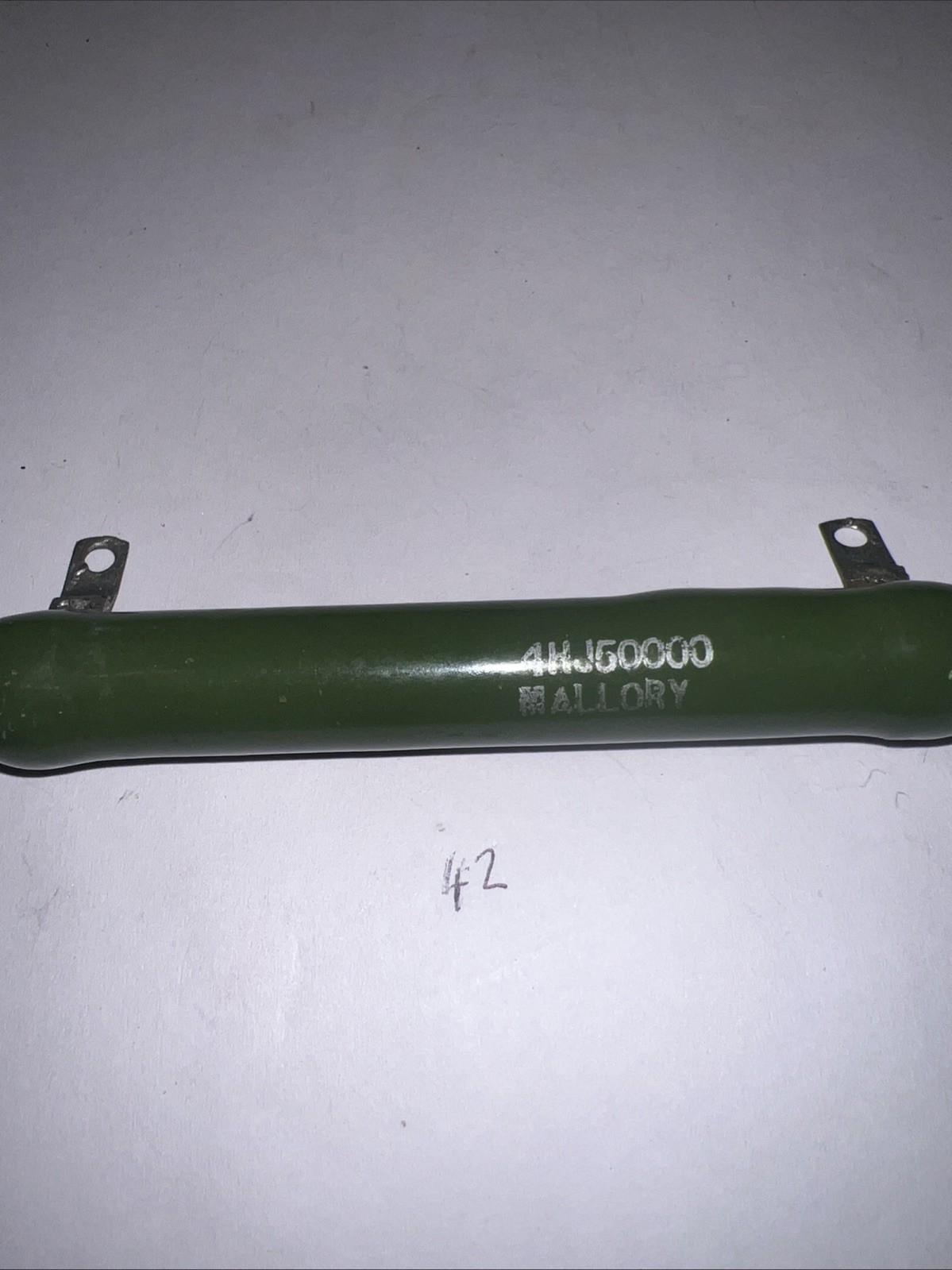 50,000 Ohm 40 Watt Ceramic Wirewound resistor 5% ￼ Tolerance By Mallory 4HJ50000