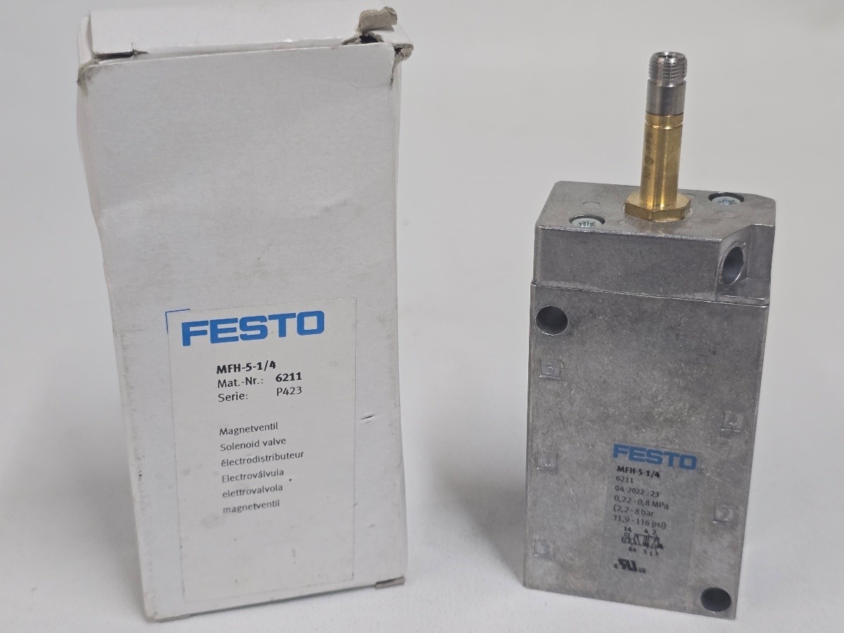 FESTO MFH 5 1/4 Solenoid Valve 5/2 6211 Pneumatic G1/4 0.2 to 0.8 MPa