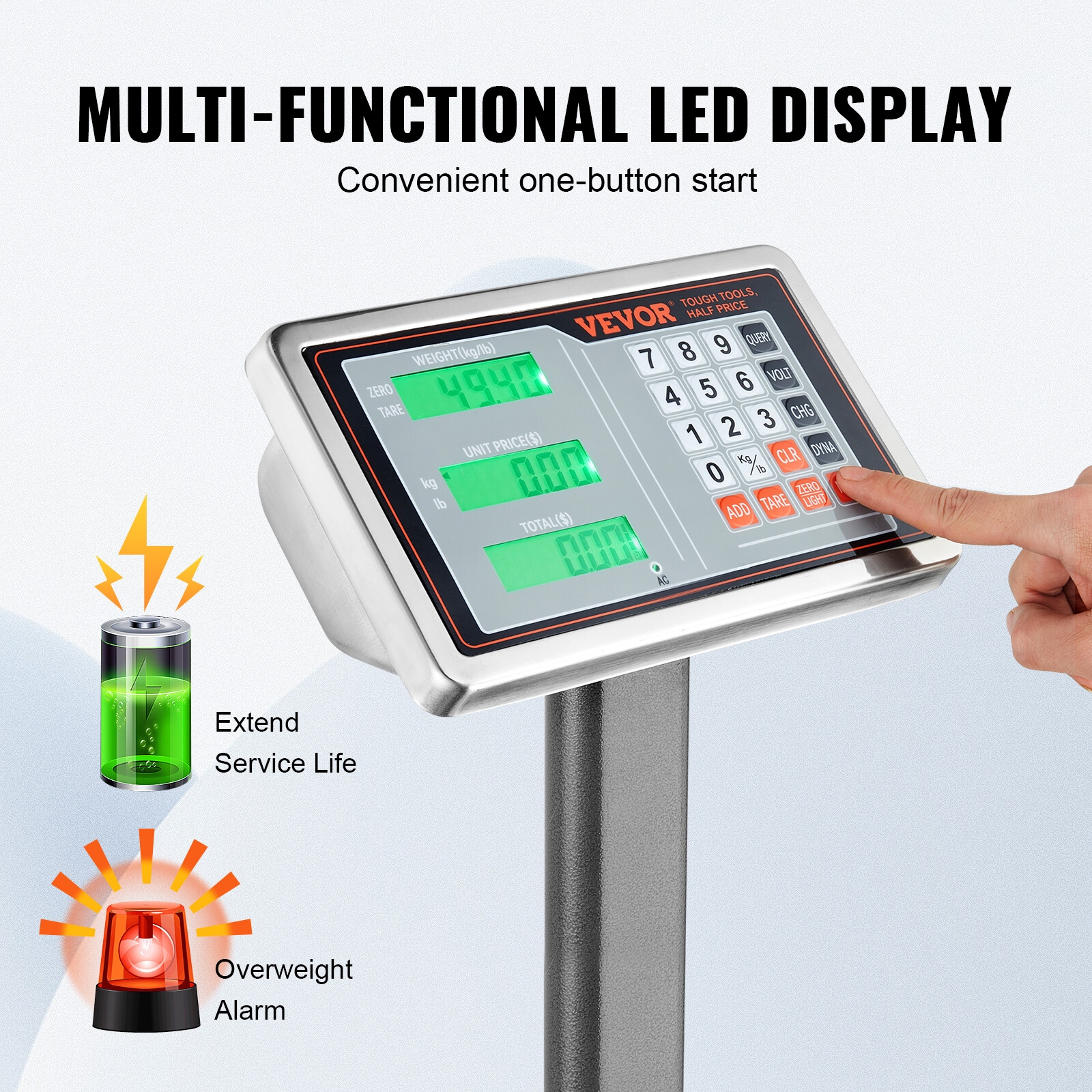 VEVOR 660 lbs / 0.1 Computing Digital Floor Platform Scale Shipping Postal Scale
