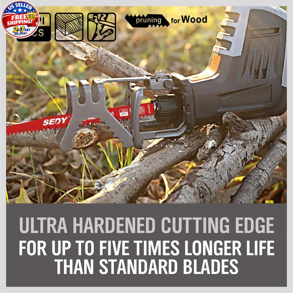 12-Inch Wood Pruning Reciprocating Saw Blades, 5TPI Saw Blades for Tree Trimming