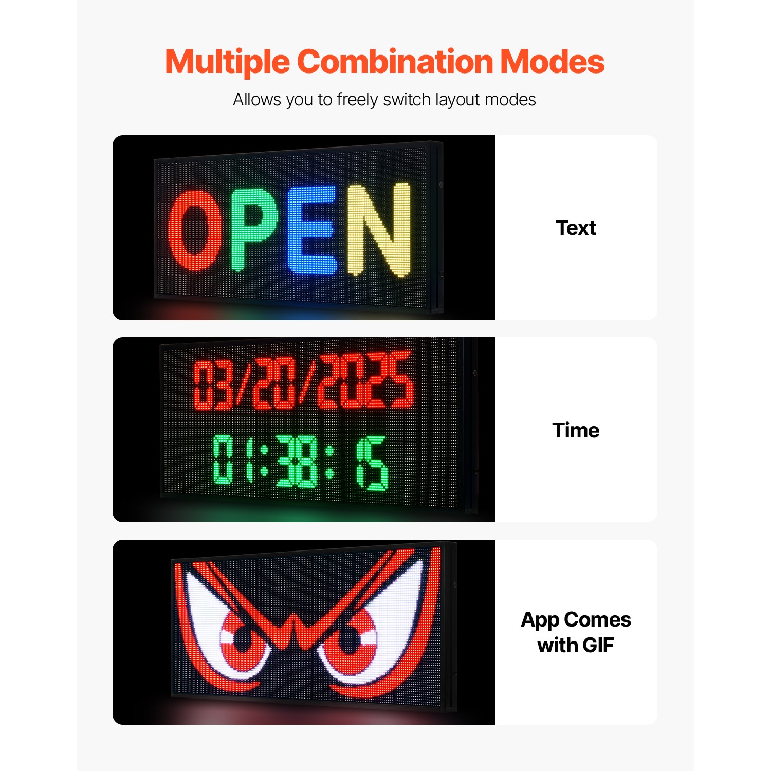 40×18 in Programmable LED Scrolling Sign Digital Display Board P6 Full-color