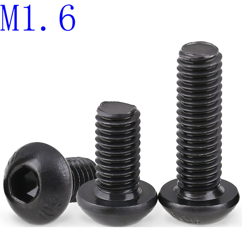 M1.6 – 0.35 black 10.9 Alloy Steel Hex Socket BUTTON HEAD Screws bolts ISO7380