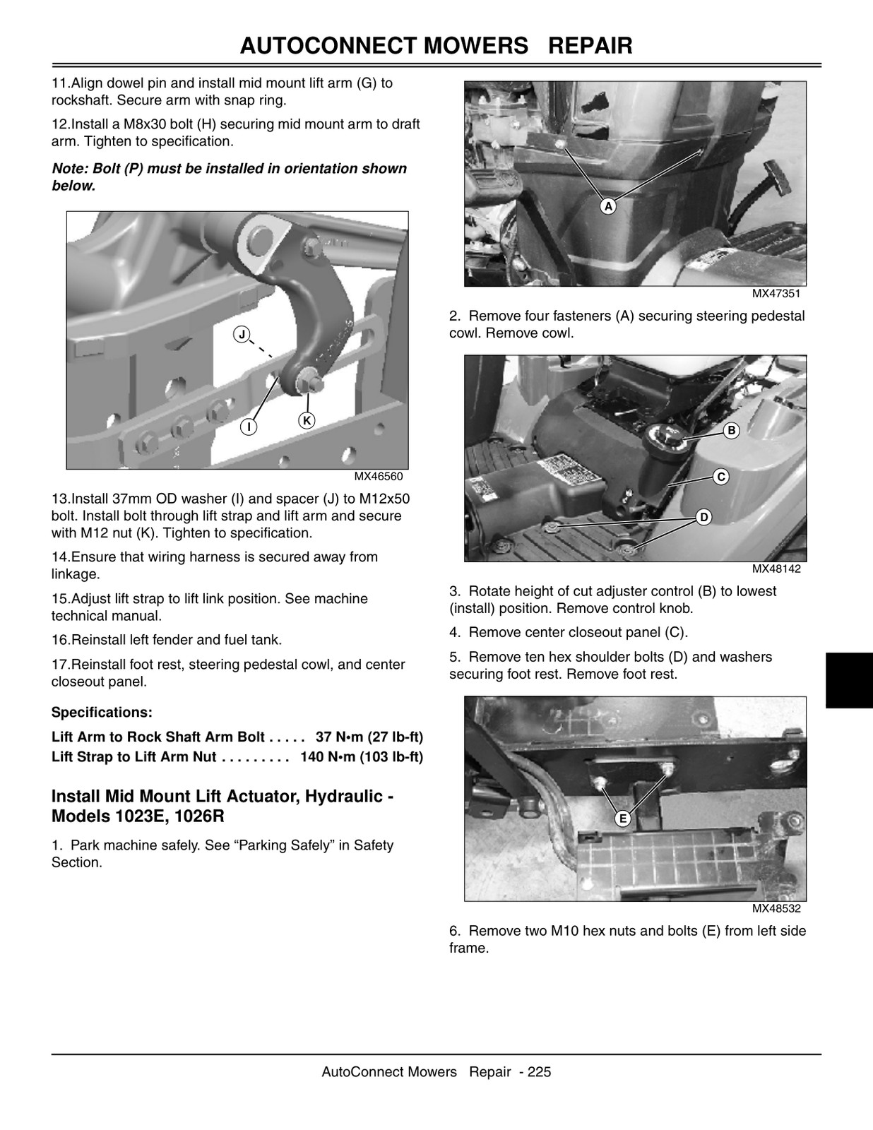 John Deere 54D 60D 62D 72D Mid-Mount Mower Deck Service Repair Manual TM1763 USB