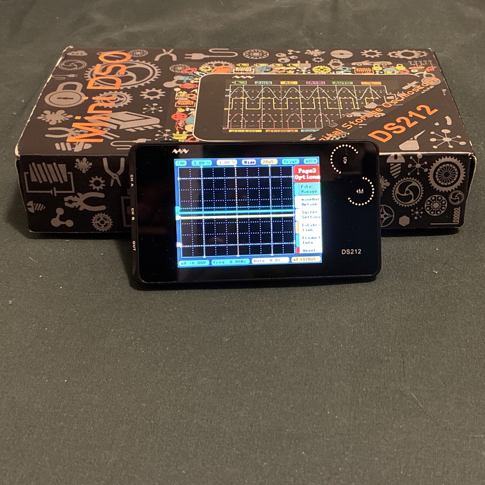 MiniDSO DS212 2-Ch 1MHz 10MSa/s 8-Bit Handheld DSO Oscilloscope w/Probe