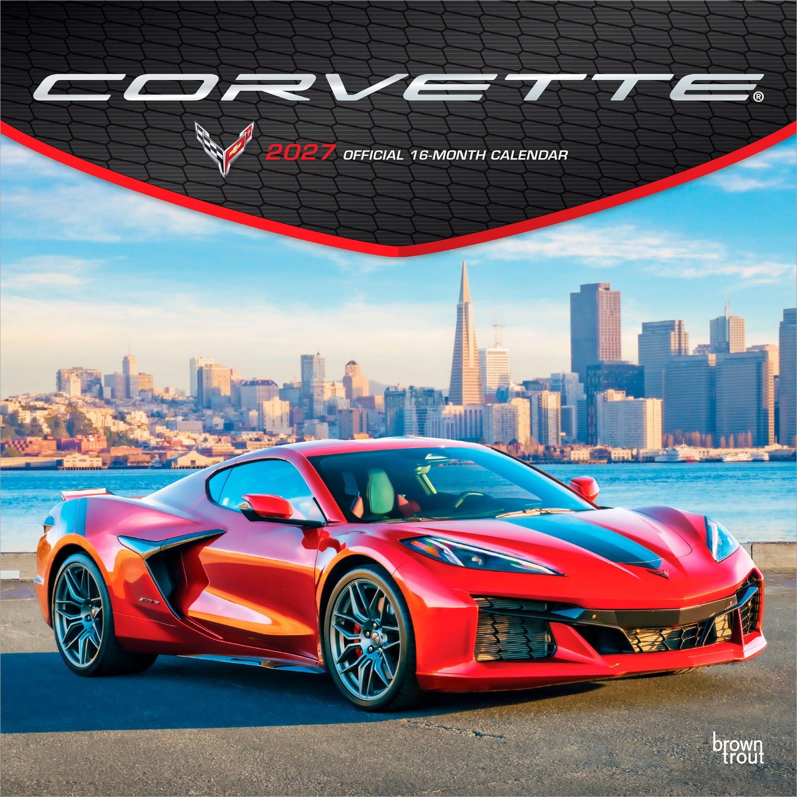Corvette OFFICIAL | 2027 12×24″ (Hanging) Square Wall Calendar | Plastic-Free