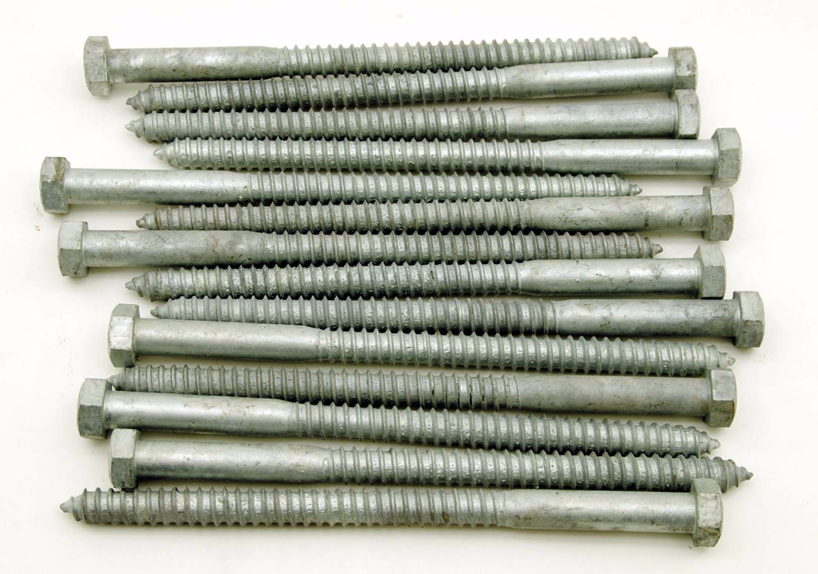 (10) Galvanized Hex Head 5/8 x 10 Lag Bolts Wood Screws