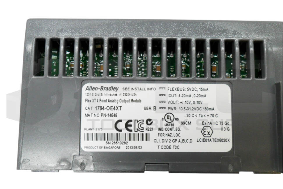 ALLEN BRADLEY 1794-OE4XT /B FLEX XT 4 PT ANALOG OUTPUT MODULE 10.5-31.2VDC