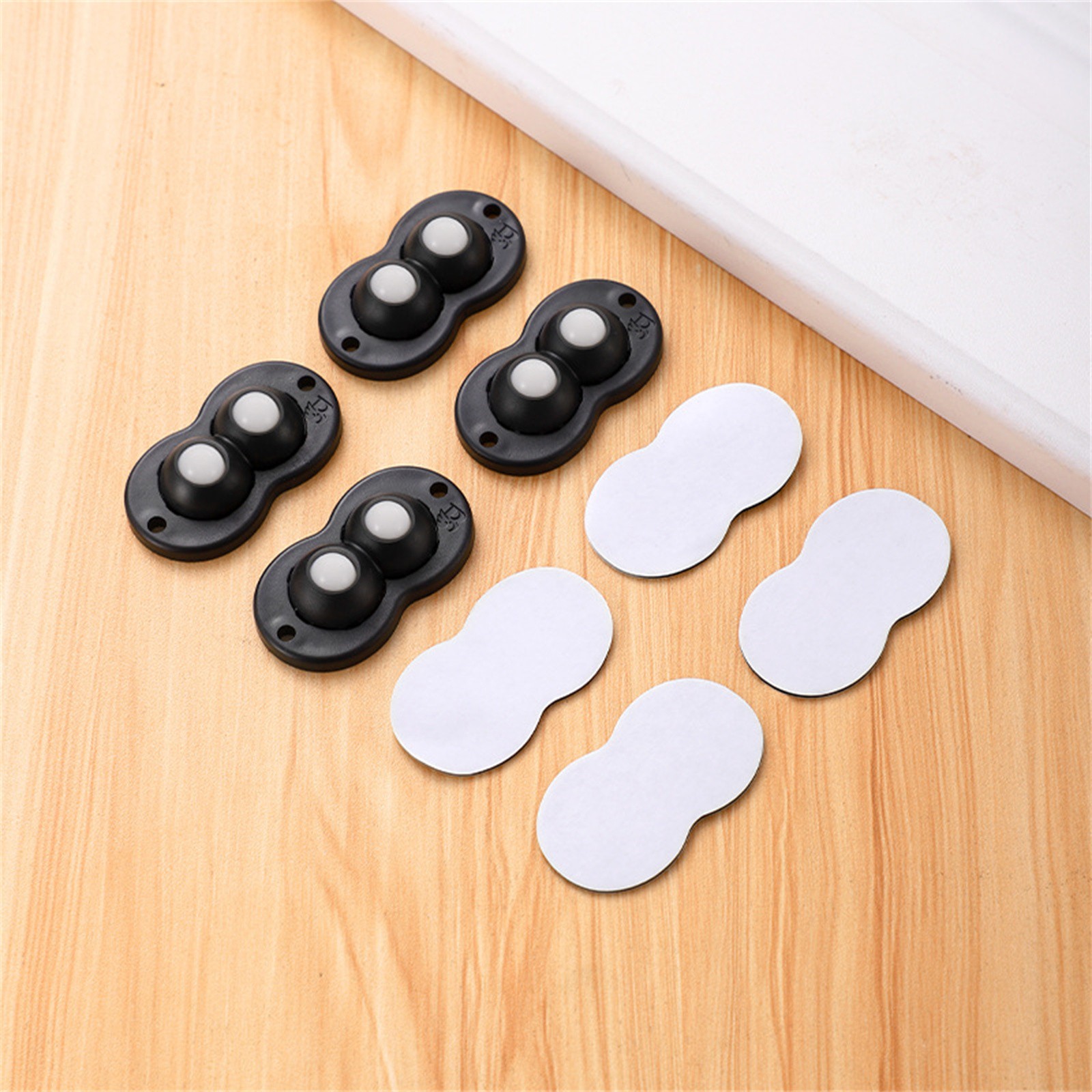 4PCS/Pack Self Adhesive Caster Mini Swivel Wheels Ball Pulley For Storage Box