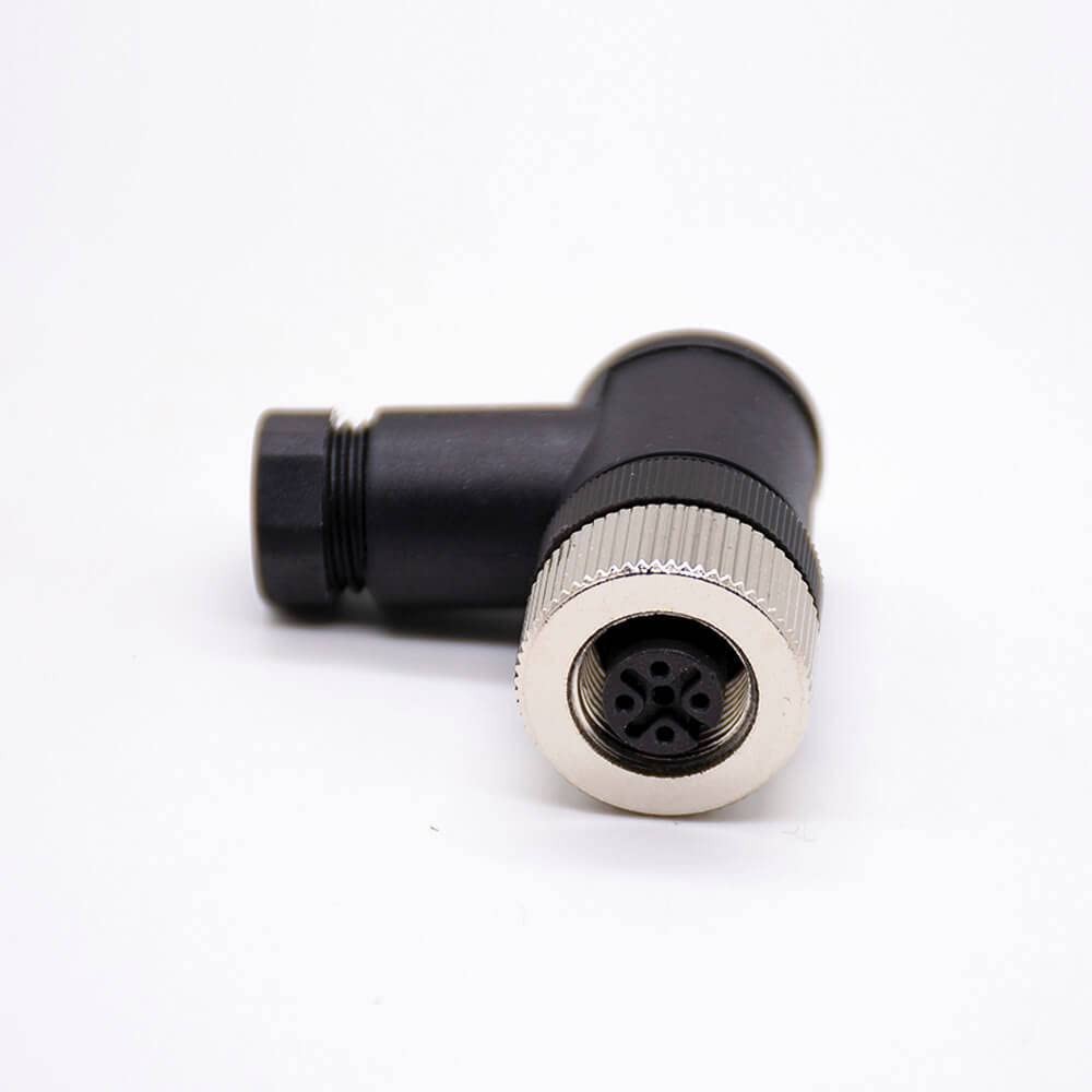 M12 5-pin Female 90-Degree A-Code Unshielded Screw-Joint Connector for Sensor
