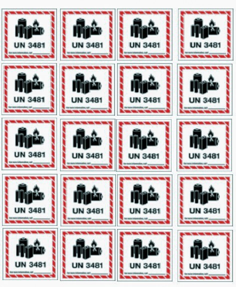 UN3481 Lithium Ion Battery Shipping Labels Stickers Lot of 20 3X4 inch Free Ship