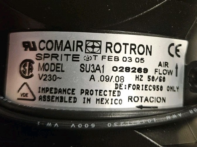 COMAIR ROTRON SPRITE SU3A1 028269 Cooling Fan NEW