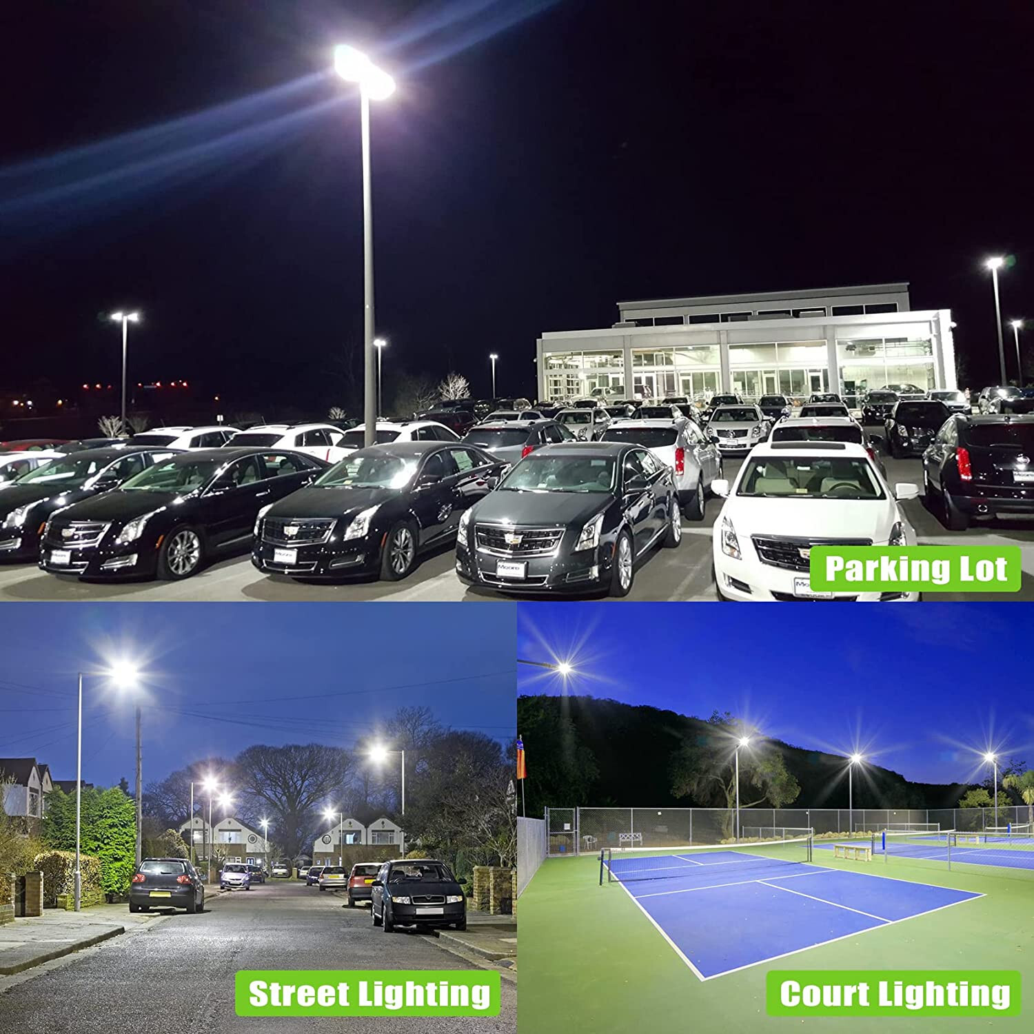 150W LED Parking Lot Light, Photocell, 22,500LM Shoebox Light Pole Arm Mount