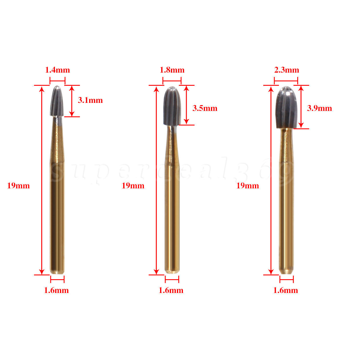 Dental Bur Trimming & Finishing Gold Carbide Burs FG 7901 /7902 /7406 /7408 ns