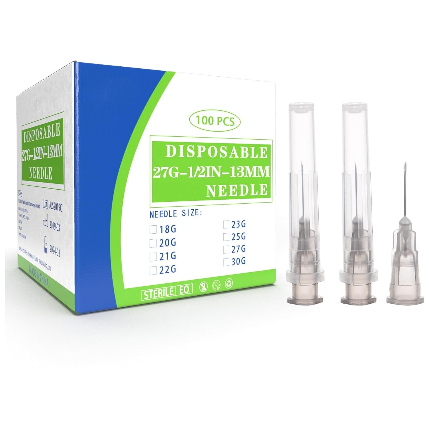 23 Gauge 1 Inch Dispensing Needles 100 Pack Luer Lock with Caps Sterile ✅