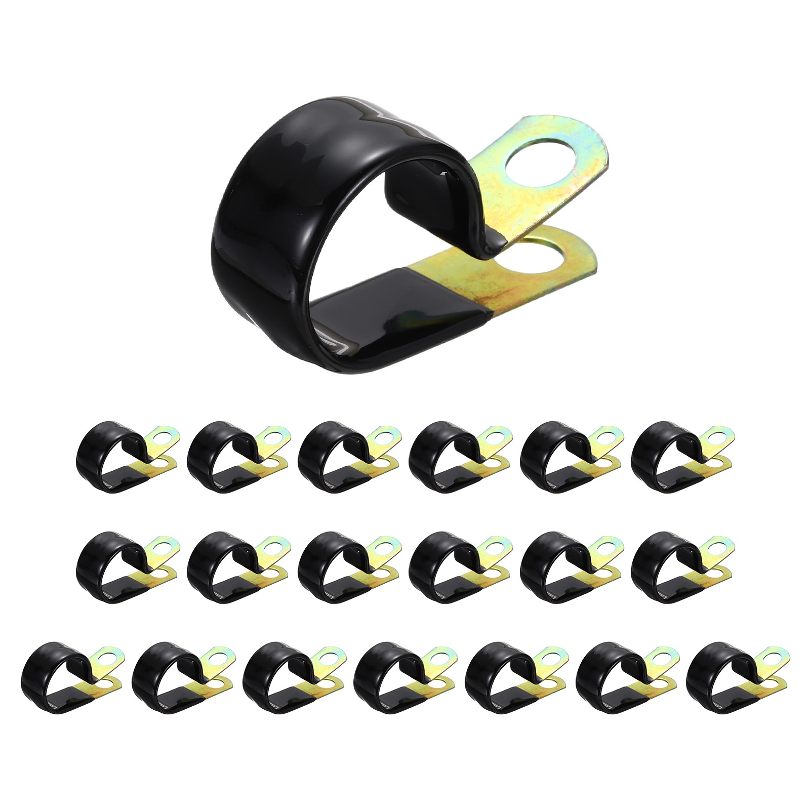 20pcs 1″ Vinyl Coated Cable Clamps Closed Clips Vinyl Dipped Pipe Clamp