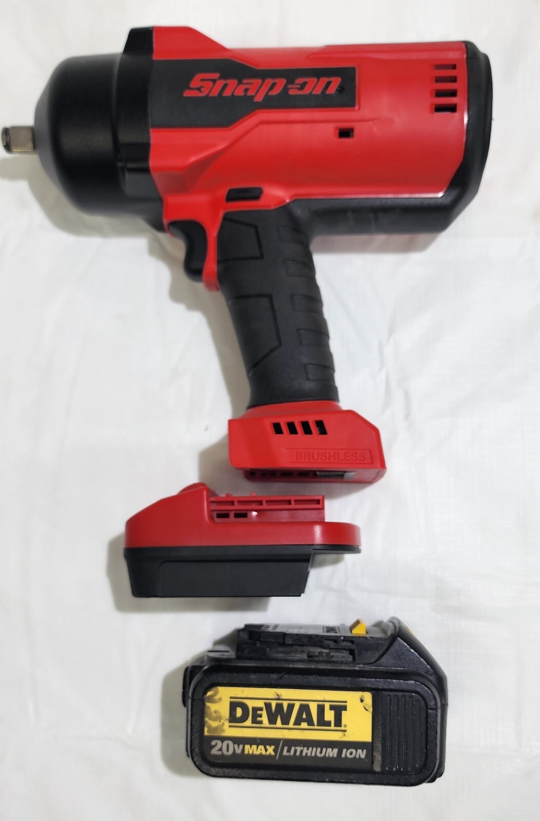 Snapon lithium tool to M18 or 20v Dewalt battery adapter