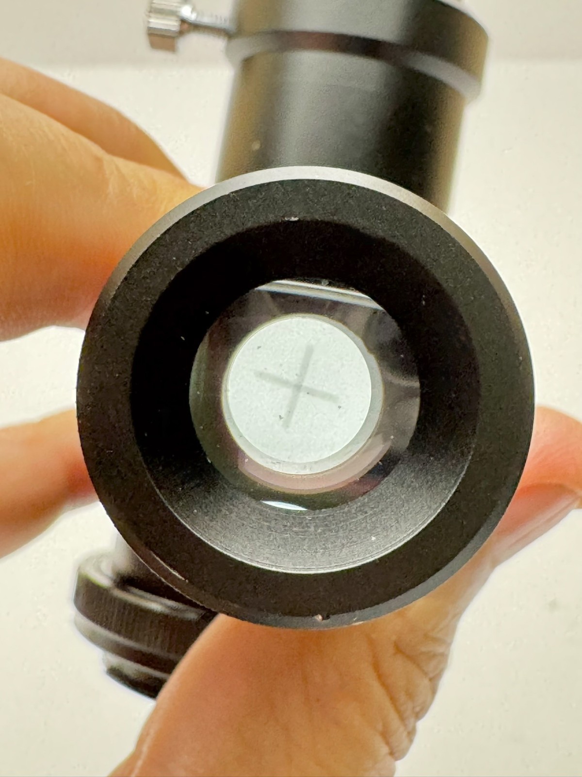 Nikon microscope photo adapter with right-angle HWF10X-F DIN focusing viewfinder