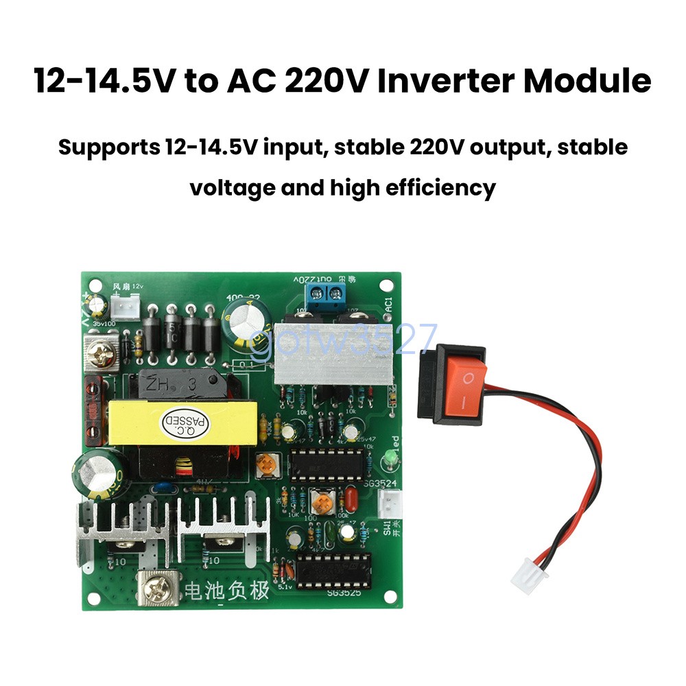 200W DC 12-14.5V to AC 220V Inverter Module DC-AC Step-Up Transformer Module