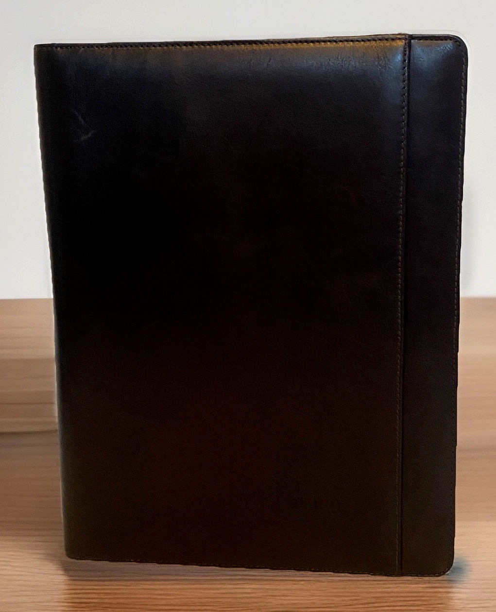 Cutter & Buck Organizer Portfolio w C&B Pen Brown Leather Houndstooth w Box READ